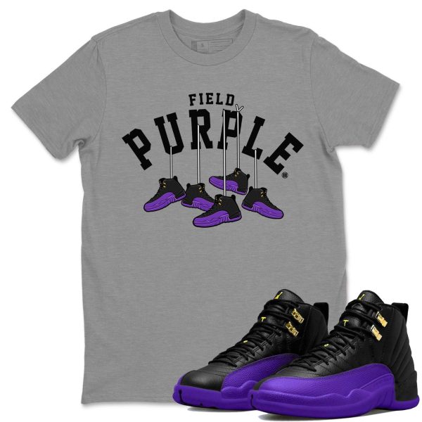 Hanging Sneakers Unisex Crew Neck T-Shirt - Sneaker Shirt To Match 12s Field Purple Jezsport.com