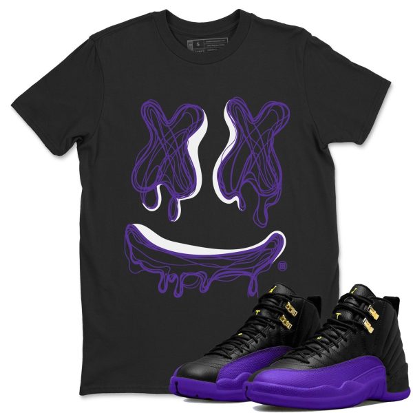 Smile Doodle Unisex Crew Neck T-Shirt - Sneaker Shirt To Match 12s Field Purple Jezsport.com