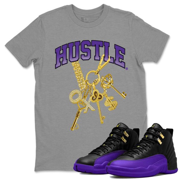 Gold Hustle Unisex Crew Neck T-Shirt - Sneaker Shirt To Match 12s Field Purple Jezsport.com