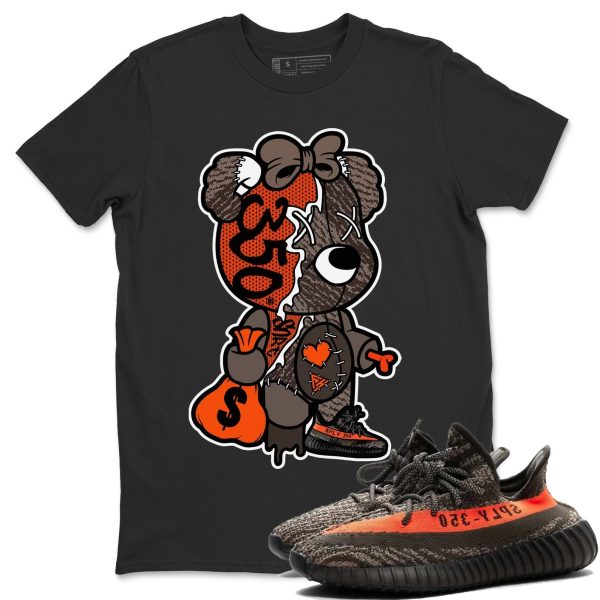 Stitched Hustle Bear Unisex Crew Neck T-Shirt - Sneaker Shirt To Match Yeezys 350 Carbon Beluga Jezsport.com