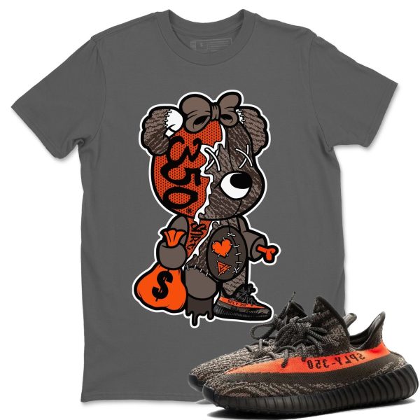 Stitched Hustle Bear Unisex Crew Neck T-Shirt - Sneaker Shirt To Match Yeezys 350 Carbon Beluga Jezsport.com