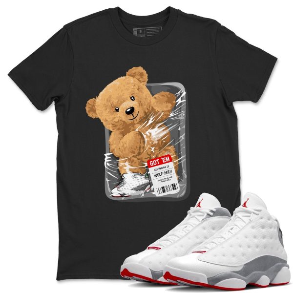 Packaged Bear Unisex T-Shirt - Sneaker Shirt To Match 13s Wolf Grey Jezsport.com