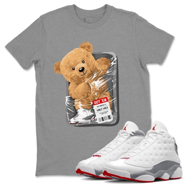 Packaged Bear Unisex T-Shirt - Sneaker Shirt To Match 13s Wolf Grey Jezsport.com