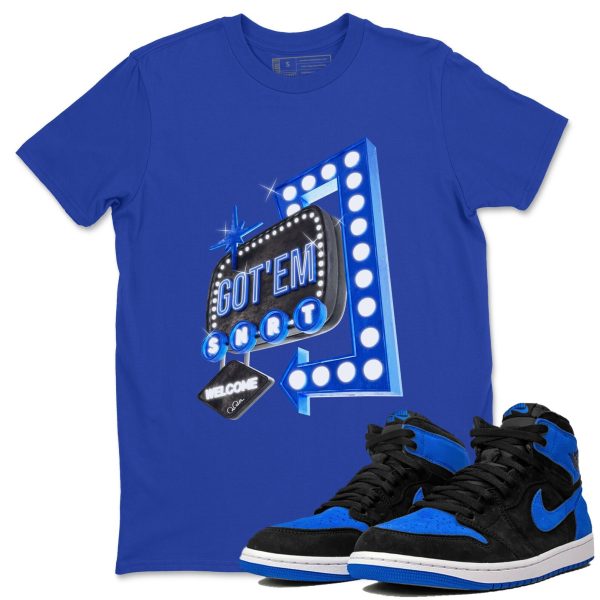 Retro Neon Sign Unisex T-Shirt - Sneaker Shirt To Match 1s Royal Reimagined Jezsport.com