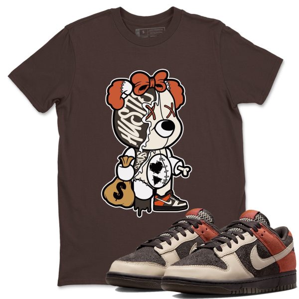 Stitched Hustle Bear - Sneaker Shirt To Match Dunks Red Panda Jezsport.com