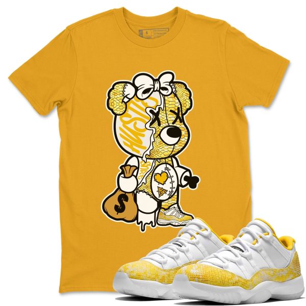 Stitched Hustle Bear - Sneaker Shirt To Match 11s Yellow Python Jezsport.com