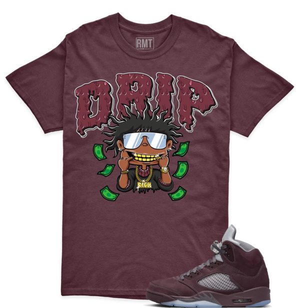 Burgundy 5s Matching shirts, Drip Shirt Matching Jordan 5 Burgundy Jezsport.com