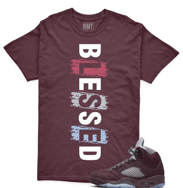 Burgundy 5s Matching shirts, Blessed Shirt Matching Jordan 5 Burgundy Jezsport.com