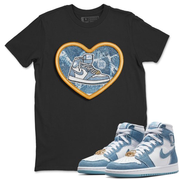 Embroidery Patch Unisex Casual T-Shirt - Sneaker T-Shirt To Match 1s Denim Jezsport.com