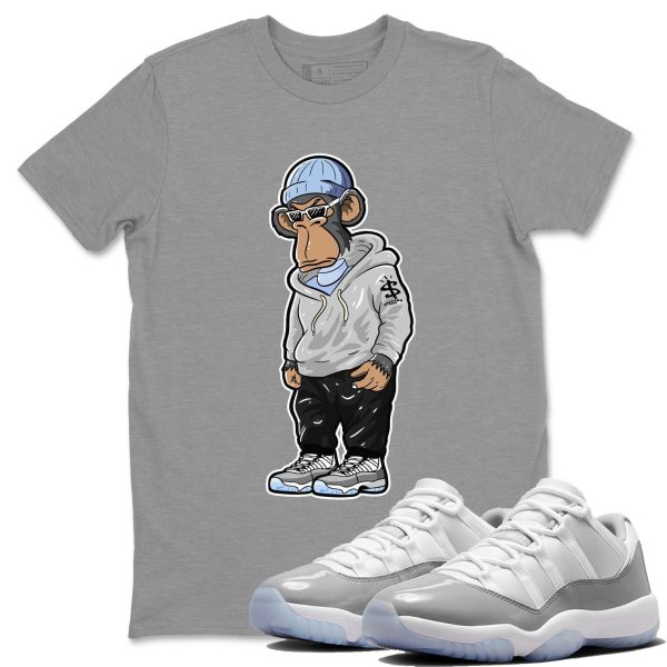 Sneakerhead Monkey Unisex Casual T-Shirt - Sneaker T-Shirt To Match 11s White Cement Jezsport.com