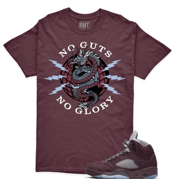 Burgundy 5s Matching shirts, No Guts Shirt Matching Jordan 5 Burgundy Jezsport.com