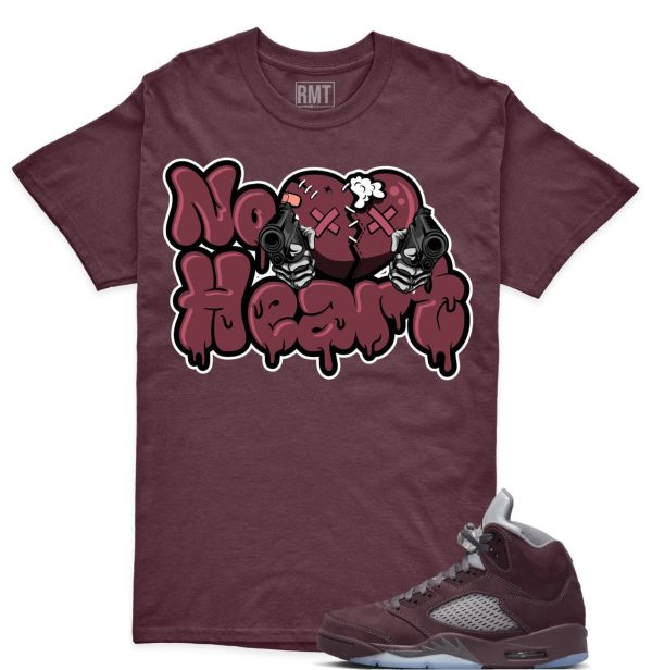 Burgundy 5s Matching shirts, No Heart Shirt Matching Jordan 5 Burgundy Jezsport.com