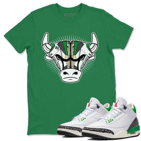 Sneaker Bull Head Unisex Short Sleeve T-Shirt - Shirt To Match 3s Lucky Green Jezsport.com