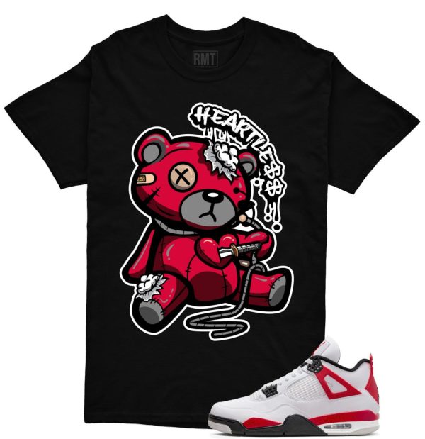 Red Cement 4s Matching Shirts, Heart Less Tee Matching Jordan 4 Red Cement Jezsport.com