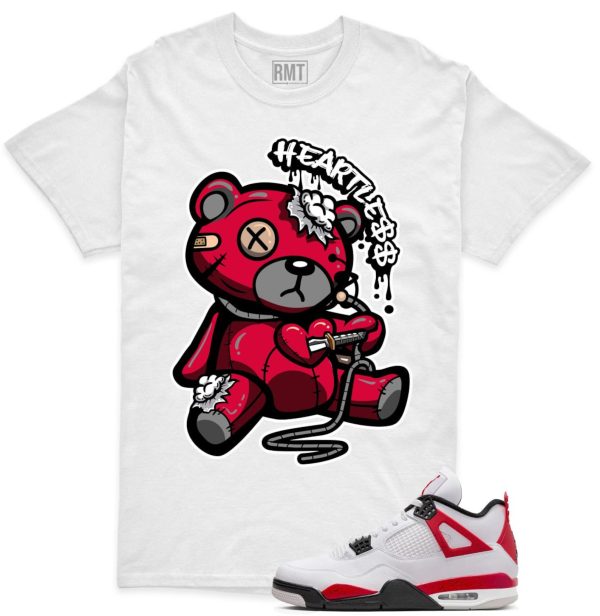 Red Cement 4s Matching Shirts, Heart Less Tee Matching Jordan 4 Red Cement Jezsport.com