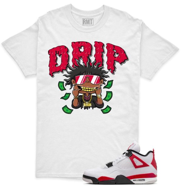 Red Cement 4s Matching Shirts, Drip Tee Matching Jordan 4 Red Cement Jezsport.com