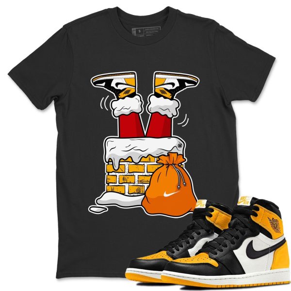 Santa Stuck In Chimney Unisex Crew Neck T-Shirt - Shirt To Match 1s Taxi Yellow Toe Jezsport.com