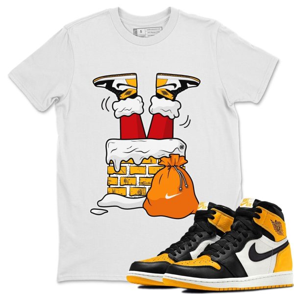 Santa Stuck In Chimney Unisex Crew Neck T-Shirt - Shirt To Match 1s Taxi Yellow Toe Jezsport.com