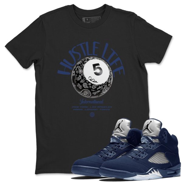 Hustle Life Unisex Crew Neck Sneaker Matching Tee Shirt To Match 5s Georgetown Jezsport.com