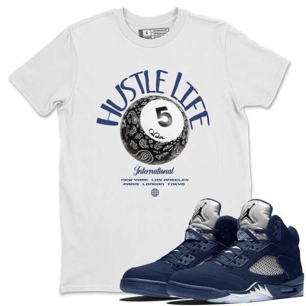 Hustle Life Unisex Crew Neck Sneaker Matching Tee Shirt To Match 5s Georgetown Jezsport.com