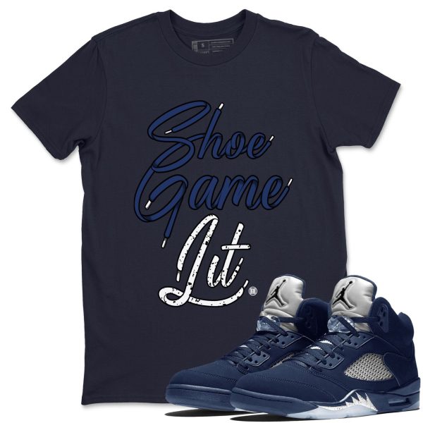 Shoe Game Lit Shoe Lace Unisex Crew Neck Sneaker Matching Tee Shirt To Match 5s Georgetown Jezsport.com