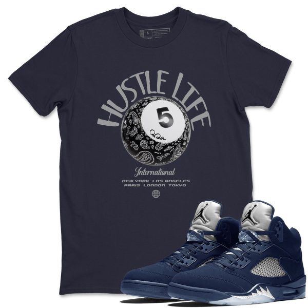 Hustle Life Unisex Crew Neck Sneaker Matching Tee Shirt To Match 5s Georgetown Jezsport.com