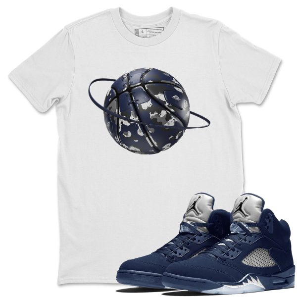 Camo Basketball Planet Unisex Crew Neck Sneaker Matching Tee Shirt To Match 5s Georgetown Jezsport.com