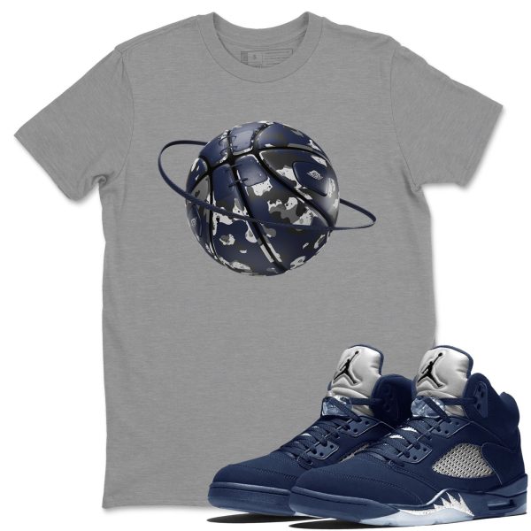 Camo Basketball Planet Unisex Crew Neck Sneaker Matching Tee Shirt To Match 5s Georgetown Jezsport.com