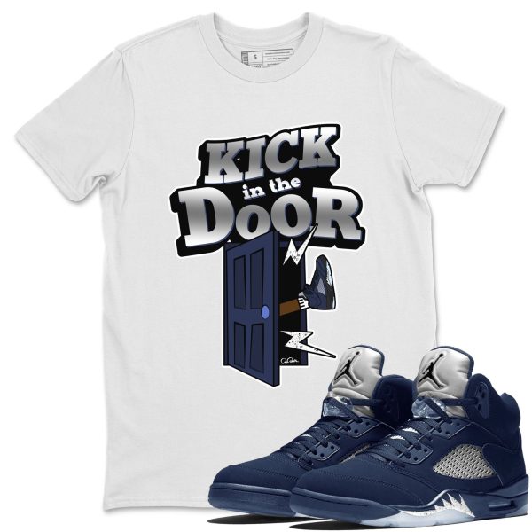 Kick In The Door Unisex Crew Neck Sneaker Matching Tee Shirt To Match 5s Georgetown Jezsport.com