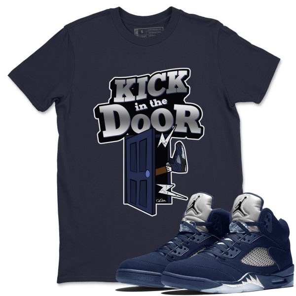 Kick In The Door Unisex Crew Neck Sneaker Matching Tee Shirt To Match 5s Georgetown Jezsport.com