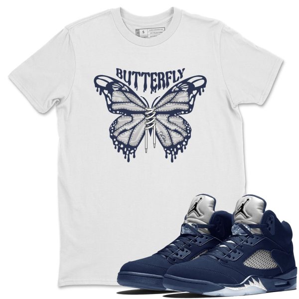 Butterfly Unisex Crew Neck Sneaker Matching Tee Shirt To Match 5s Georgetown Jezsport.com