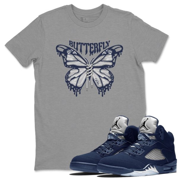 Butterfly Unisex Crew Neck Sneaker Matching Tee Shirt To Match 5s Georgetown Jezsport.com