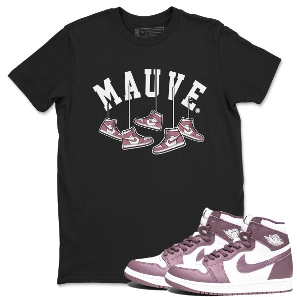 Hanging Sneakers Unisex Crew Neck Sneaker Matching Tee Shirt To Match 1s Mauve Jezsport.com