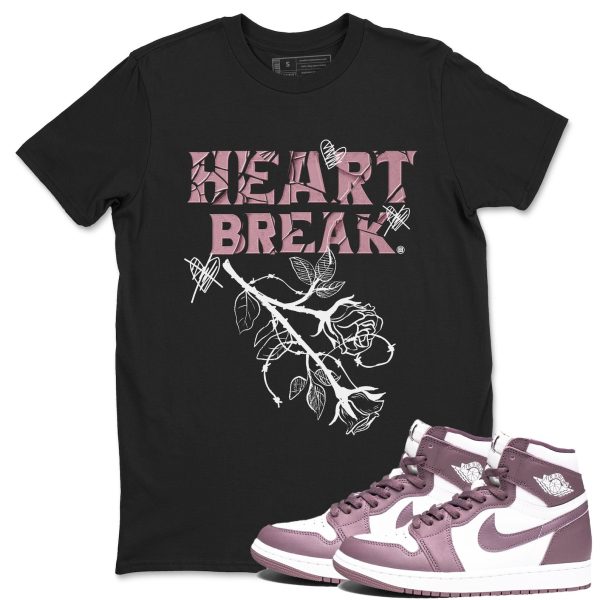 Heart Break Unisex Crew Neck Sneaker Matching Tee Shirt To Match 1s Mauve Jezsport.com