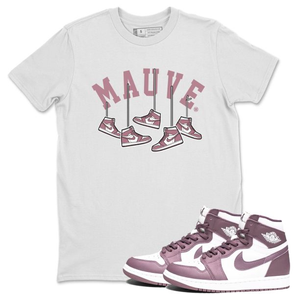 Hanging Sneakers Unisex Crew Neck Sneaker Matching Tee Shirt To Match 1s Mauve Jezsport.com