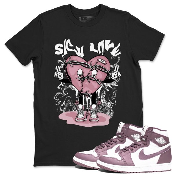 Sick Love Unisex Crew Neck Sneaker Matching Tee Shirt To Match 1s Mauve Jezsport.com