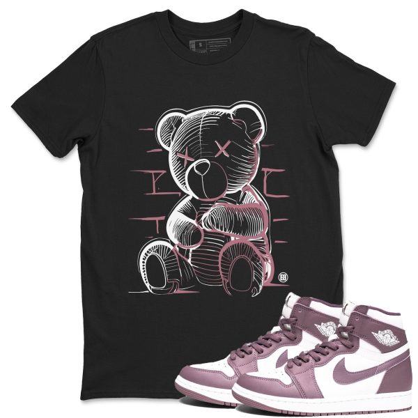 Neon Bear Unisex Crew Neck Sneaker Matching Tee Shirt To Match 1s Mauve Jezsport.com