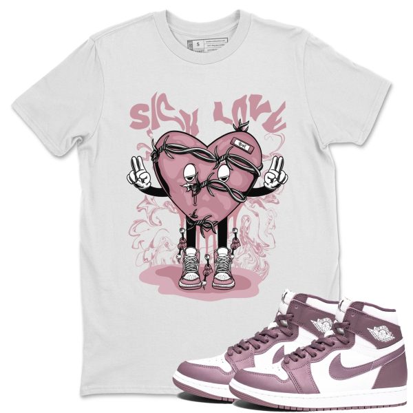 Sick Love Unisex Crew Neck Sneaker Matching Tee Shirt To Match 1s Mauve Jezsport.com