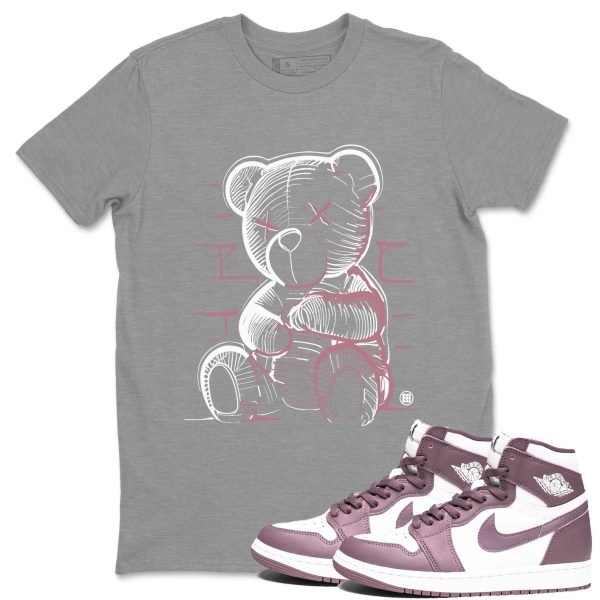 Neon Bear Unisex Crew Neck Sneaker Matching Tee Shirt To Match 1s Mauve Jezsport.com