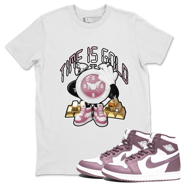 Time Is Gold Unisex Crew Neck Sneaker Matching Tee Shirt To Match 1s Mauve Jezsport.com