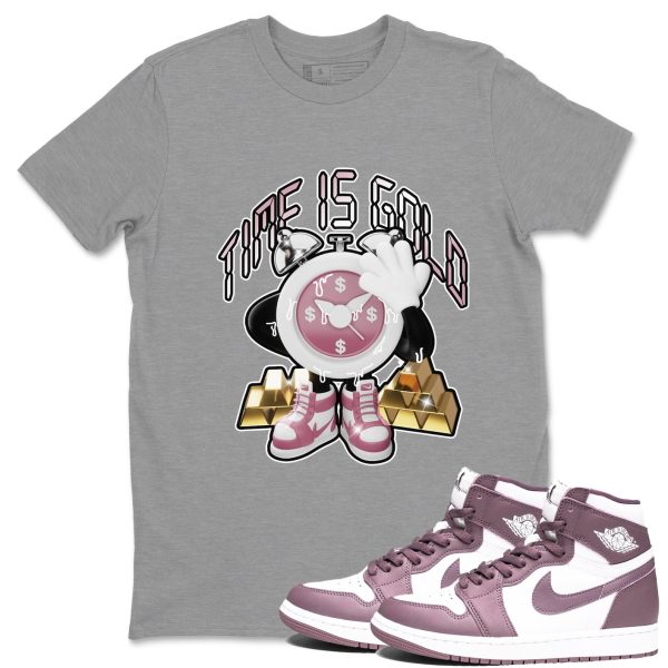 Time Is Gold Unisex Crew Neck Sneaker Matching Tee Shirt To Match 1s Mauve Jezsport.com