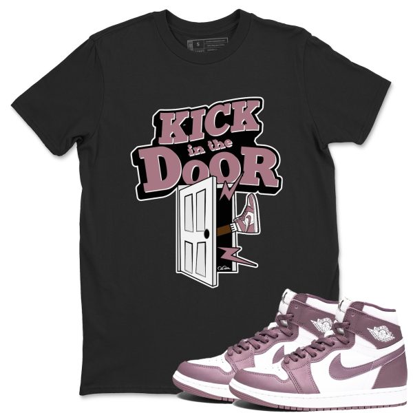 Kick In The Door Unisex Crew Neck Sneaker Matching Tee Shirt To Match 1s Mauve Jezsport.com