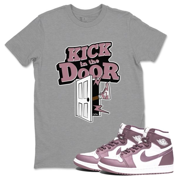 Kick In The Door Unisex Crew Neck Sneaker Matching Tee Shirt To Match 1s Mauve Jezsport.com