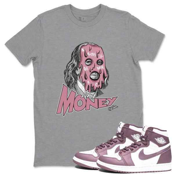 Dirty Money Unisex Crew Neck Sneaker Matching Tee Shirt To Match 1s Mauve Jezsport.com