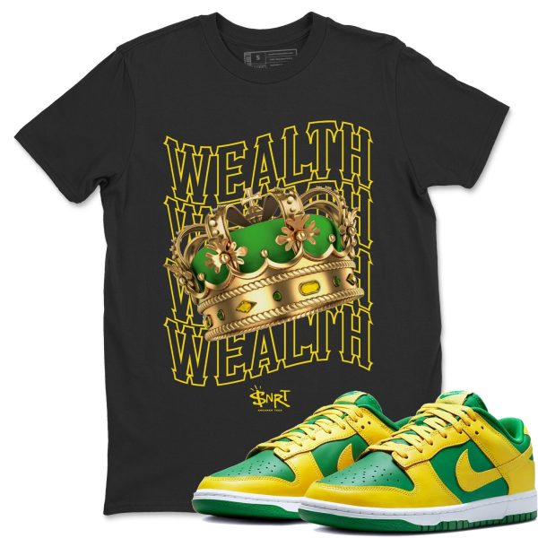 Wealth Unisex Crew Neck Sneaker Matching Tee Shirt To Match Dunks Reverse Brazil Jezsport.com