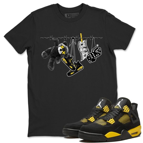 Clothesline Unisex Crew Neck Sneaker Matching Tee Shirt To Match 4s Thunder Jezsport.com