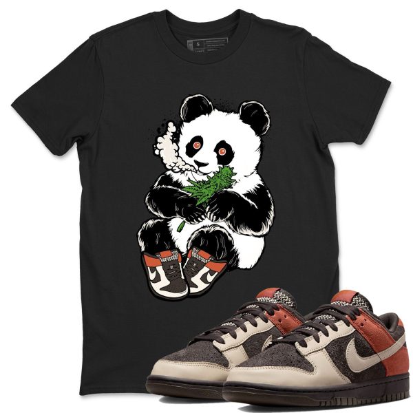 Smoking Panda Unisex Crew Neck Sneaker Matching Tee Shirt To Match Red Panda Jezsport.com