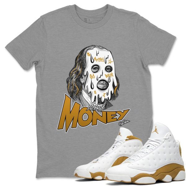 Dirty Money Unisex Crew Neck Sneaker Matching Tee Shirt To Match 13s Wheat Jezsport.com