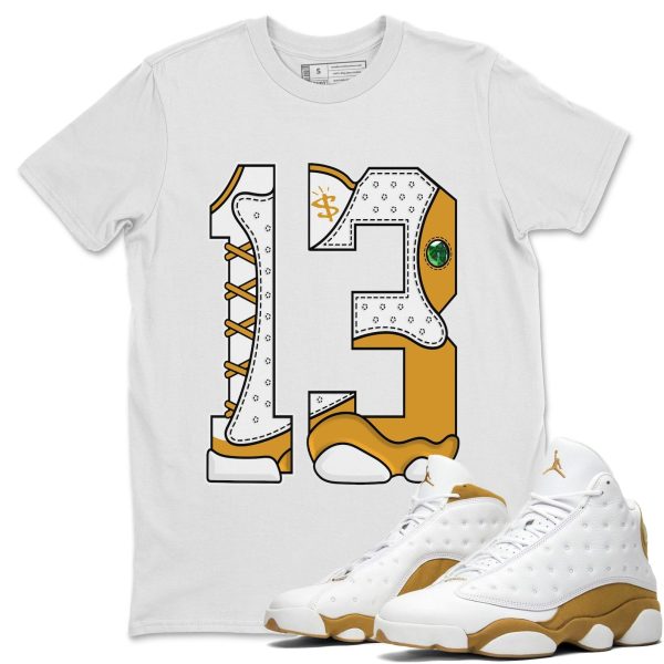 Number 13 Unisex Crew Neck Sneaker Matching Tee Shirt To Match 13s Wheat Jezsport.com