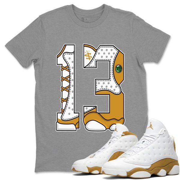 Number 13 Unisex Crew Neck Sneaker Matching Tee Shirt To Match 13s Wheat Jezsport.com